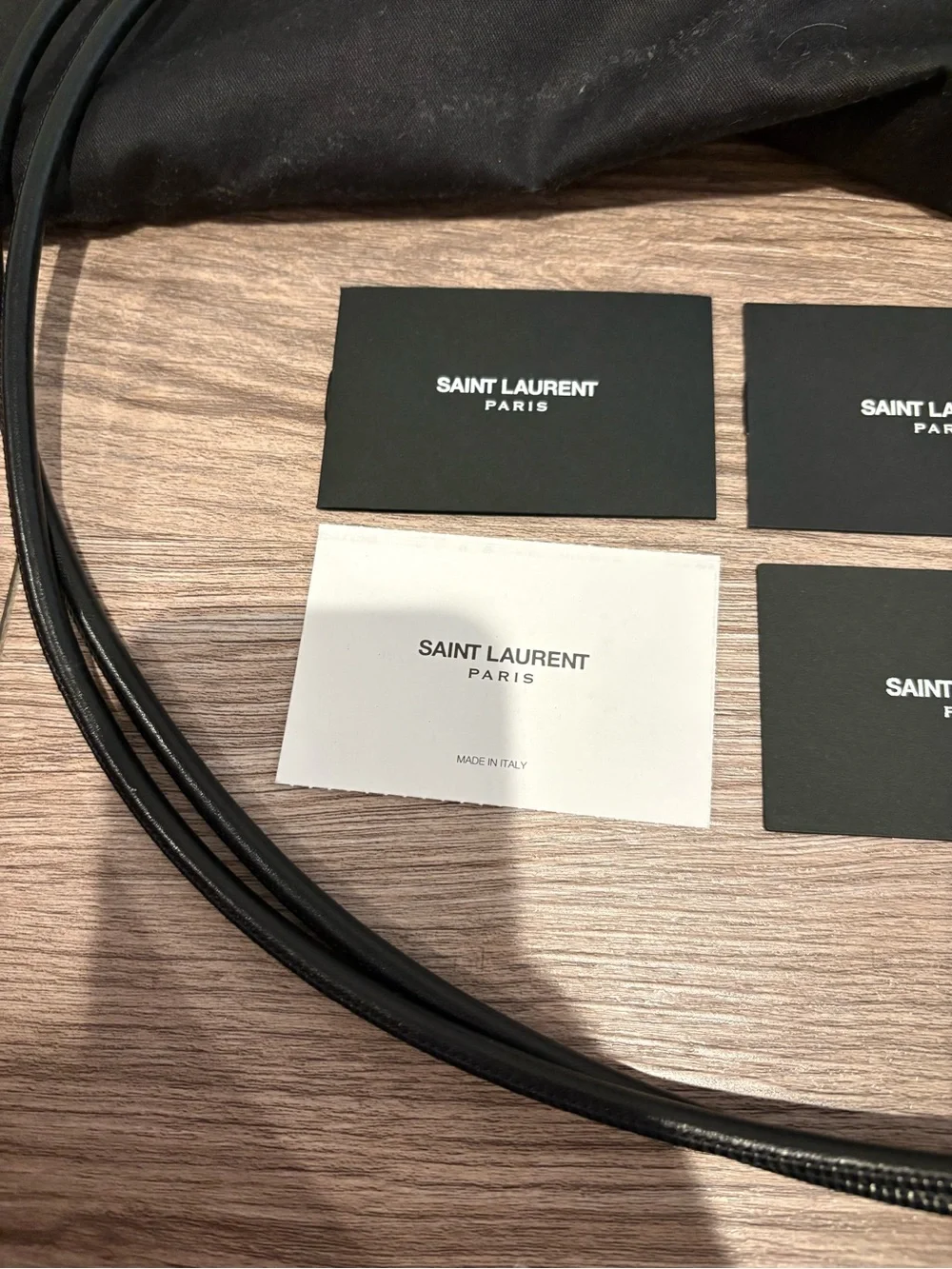 Saint Laurent Black Leather Drawstring Pouch Backpack with Card Holder